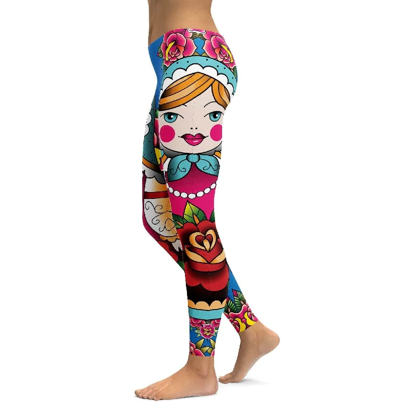 Russian Matryoshka Doll Leggings