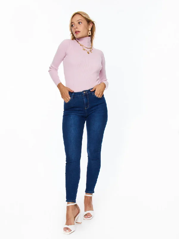 Jean push up skinny fit classique Denim bleu foncé