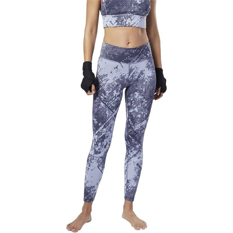 Reebok Womens Combat Jacquard Lux Bold Compression Athletic Pants