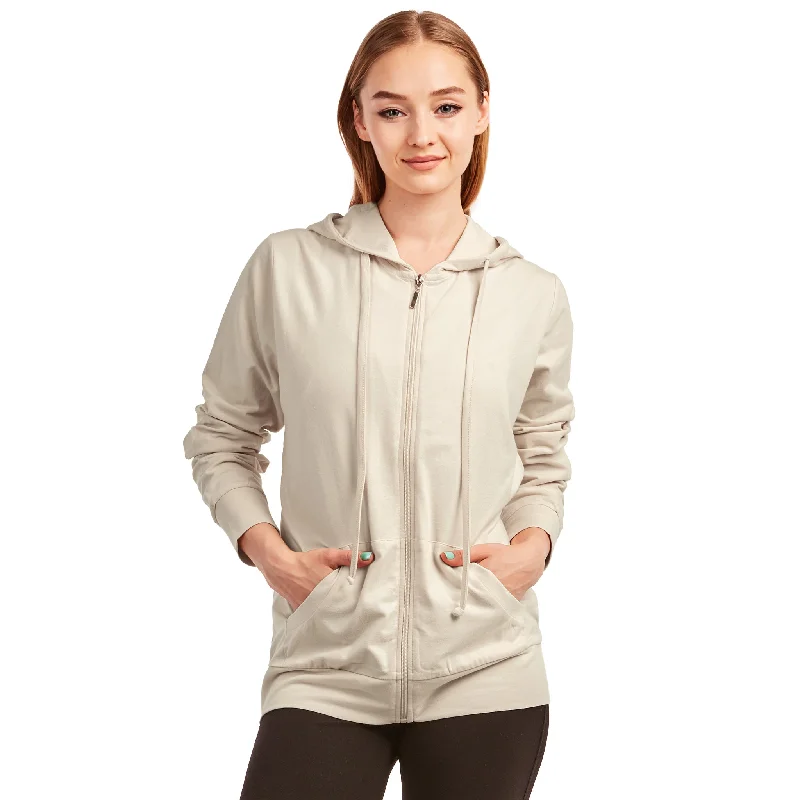 SOFRA LADIES SINGLE JERSEY ZIP-UP HOODIE JACKET (HDC7000A/XA_OAT)