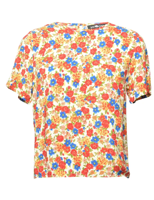 Floral Printed Top - L