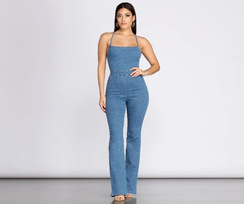 Jumping To Conclusions Denim Jumpsuit