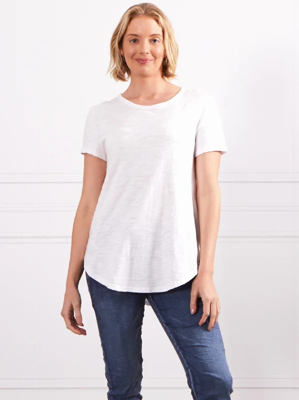 River Tee - White Classic Women's Pin - striped