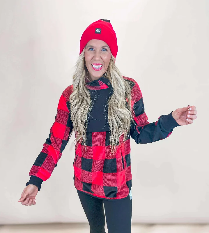 Buffalo Plaid Check Long Sleeve Top* - Final Sale Dynamic Women's Moto