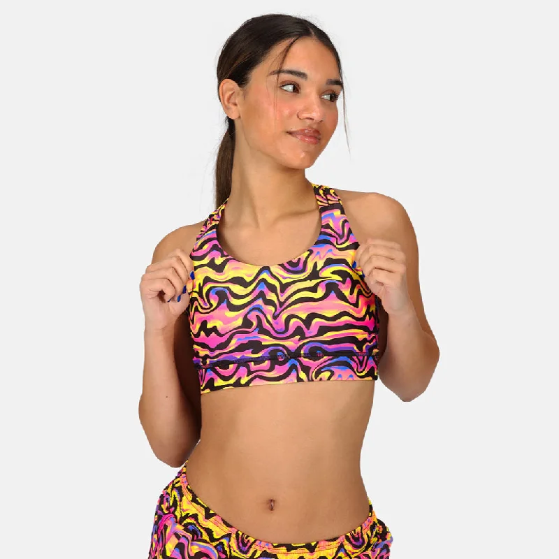Coral Waves Cross Back Bra Earthy Women's Hemp - based
