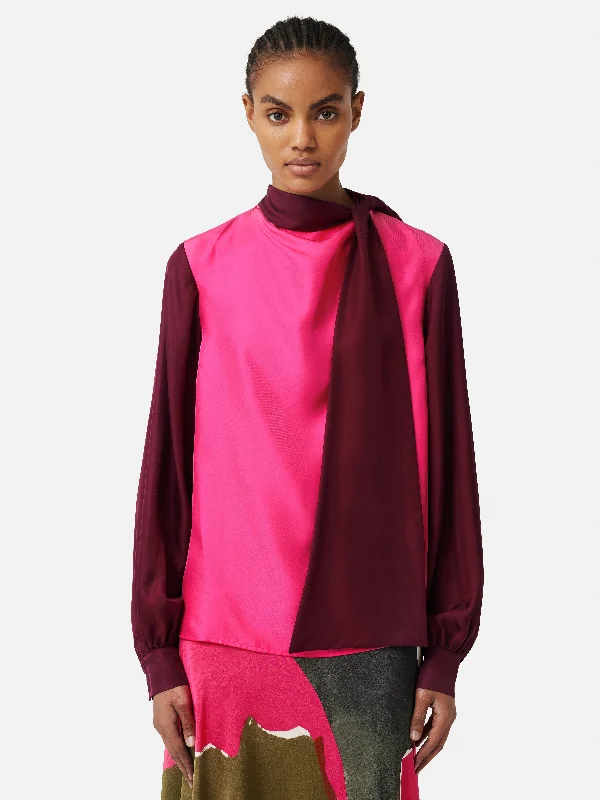 ROKSANDA Colour Block Silk Top | Multi Bold Women's Statement